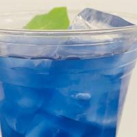 Blue Unicorn lemongrass tea · Lemongrass tea/top with blue butterfly pea tea.