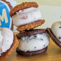 Vegan Sandwich 4 Pack · (2) Fudging Awesome Cookie and Soy Mint Chip Ice Cream (2) Maple Oatmeal Raisin Cookie and S...