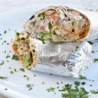 Chicken Gyros Wrap · Slow-cooked, thin-sliced, marinated chicken, served on lavash bread with lettuce, tomatoes, ...