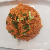 Kimchi Fried Rice · Comes with 3 side dishes. Changes daily