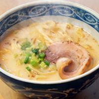 972. Tonkotsu Ramen · Tonkotsu broth, chashu pork, green onion and sesame