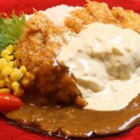 928. Chicken Tar Tar Curry · Chicken nanban, tar tar sauce, Japanese style curry sauce and rice.