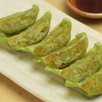 934. Veggie Gyoza(VG) 6pcs · Vegetables and Edamame soy beans dumplings(6pcs)
