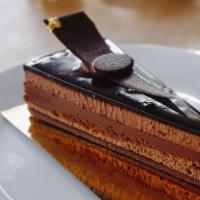 Signature Chocolate Tart · Valrhona Chocolate Entremet: Chocolate Sable, Chocolate Ganache, Chocolate Cream, & Dark Cho...