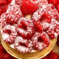 Raspberry & Vanilla Tart · n a hand crafted shell prepared with organic flours, french butter & almond powder , organic...