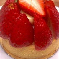 Strawberry & Vanilla Tart · In a hand crafted shell prepared with organic flours, french butter & almond powder , organi...