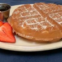   Belgian Waffle · Belgian waffle topped with powdered sugar, syrup and butter