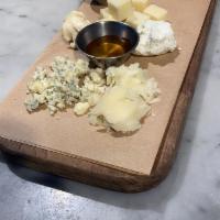 Cheese Board · chevre (goat cheese), gorgonzola, parmesan, taleggio, fontina, walnuts, organic honey, crost...