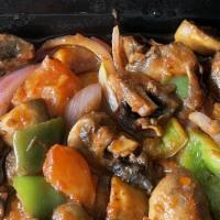 Mushroom tibs · Slice of mushroom Sautee with onion tomato garlic and house spice
