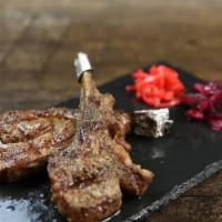 Ramu Yaki · Grilled Lamb Chop with Seasoning. Two Skewers.