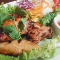 BBQ Chicken · Grilled honey-marinated bone-in chicken; served with spicy sweet and sour sauce. Served with...