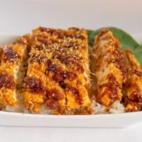 Chicken  katsu  · Signature Asian style breaded, deep fried chicken  with rice.