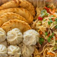 food combo · 4 pc cheese with chicken dumpling 
2 pc beef dumpling
2 pc pork dumpling
8 pc steamed dumpli...