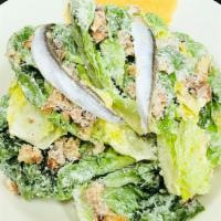 Little Gem Caesar · little gem lettuce, garlic croutons, parmesan crisp, white anchovy