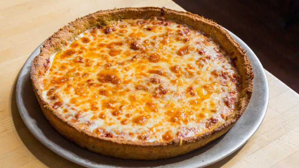 Cheese Pizza  · Vegetarian. Vegan. Gourmet mozzarella and our homemade pizza sauce.