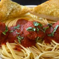 Spaghetti · Vegetarian. Vegan. Served with your choice of marinara, pesto or alfredo sauce.