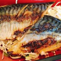 Saba Shioyaki  さば塩焼 · Broiled mackerel.
