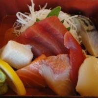 Chirashi Sushi · Assorted fish on top of the sushi rice.