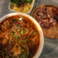 24. Duck Bun Bo Hue · Served with filet mignon, oxtail, quarter roast duck + confit.

* Consuming raw or undercook...