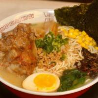 Oxtail Ramen · Oxtail, shio broth, soft boiled egg, seaweed slice, bean sprouts, black fungus, bamboo shoot...