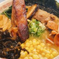 Umai Combination · Cha Shu, Pork Rib, Oxtail, Sausage, Ground Pork, Egg, Spinach, Corn, Black Fungus, Seaweed, ...