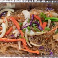 Jap Chae - Stir Fried Glass Noodles · Sir fried noodles with vegetables.