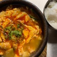 Seafood Tofu Soup · Shrimp, Mussels, and Calamari Tofu Soup