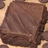 Chocolate Frosted Brownie · She's a rich moist brownie frosted with a creamy chocolate frosting.