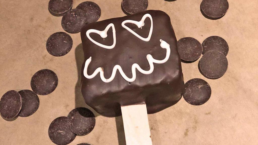 Chocolate Dipped Brownie · Imagine our rich chocolate brownie, on a pop sickle stick, and dipped in chocolate. Bet your mom never did that for you.