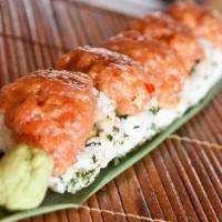 Spicy Tuna Roll · Minced big eye tuna with cucumber, red chilis, and a hint of house mayonnaise.