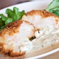 Fried Shrimp Cake · Made with fresh white shrimp and coated in our house made panko breadcrumbs. Served with our...