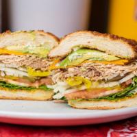 Avogobble Sandwich · Fresh roasted turkey, avocado, and cheese. Includes mustard, mayonnaise, lettuce, tomato, pi...