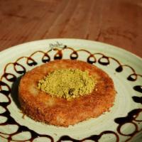Kunefe · Shredded dough, pistachio, sweet cheese, and simple syrup.