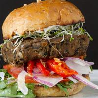 Heart Throb(Vegetarian) · House made vegetarian patty made of red & white quinoa, white beans,
carrots, roasted bell p...