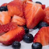 Fruit Bowl · Strawberries and blueberries.