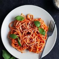 Spaghetti Pomodoro · Spaghetti with our marinara sauce and Parmesan cheese