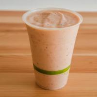 Kid's · 16oz Cup. Crafted with Almond Milk, Banana, Mango, Organic Strawberry, and Honey.