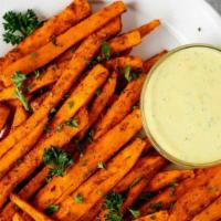 SWEET POTATO FRIES · Make them garlic style for no extra charge.