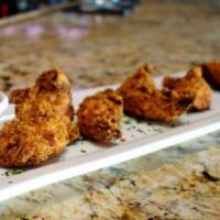 FRIED OR GRILLED CHICKEN TENDERS · served with honey mustard dipping sauce