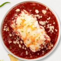 Covered In Chili Burrito (Wet Burrito) · Your choice of protein wrapped in a warm tortilla with cheese, sour cream, salsa, and spanis...