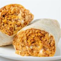 Super Burrito · Choice of meat, rice, beans, onion, cilantro, cheese, sour cream, guacamole, and salsa.