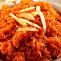 Carrot Halwa · Carrot pudding made with grated carrots, whole milk, dried fruits, nuts and kova.