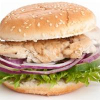 Grilled Chicken Sandwich · Juicy and fresh grilled chicken with lettuce, tomatoes, and mayonnaise.