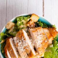 Chicken Caesar Salad · Fresh lettuce, croutons, and parmesan cheese topped with grilled chicken.