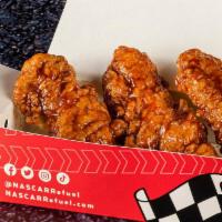  Tenders Presented By Michigan International Speedway · 3 Tenders tossed in your choice of BBQ, Buffalo sauce or no sauce - served with Ranch Dressi...