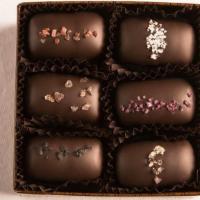 6 Piece Sea Salt Caramels · Thick luscious caramels drenched in gourmet dark chocolate and topped with sea salt from aro...