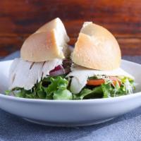 Oven Roasted Turkey Breast · Includes lettuce, mayonnaise, gourmet mustard, tomato, cucumber, red onion, sprouts, salt, p...