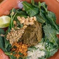 Tea Leaf Kale Salad (Vegetarian) · Gluten Free. Vegan. With baby kale, roasted nuts and seeds.