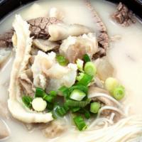 Combination Gomtang 섞어곰탕 · Ox bone broth served with small intestines, tripe, tendon, brisket and noodles. (includes on...