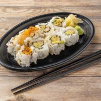 Tempura Roll · Shrimp tempura and avocado roll with unagi sauce.